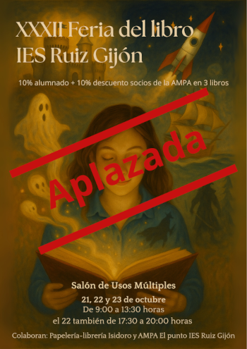 cartel aplazamiento xxxii feria libro